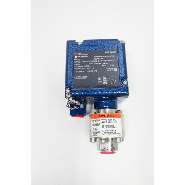 Itt DeoDyn Adjustable 5001500Psi 125250VAc Pressure Switch 100P47C3X